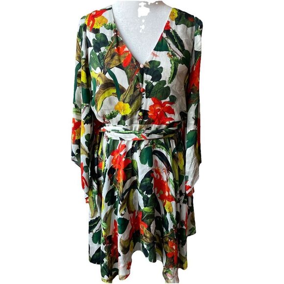 NEW Alice + Olivia Marva floral-print sateen mini dress Size Small - Picture 5 of 8